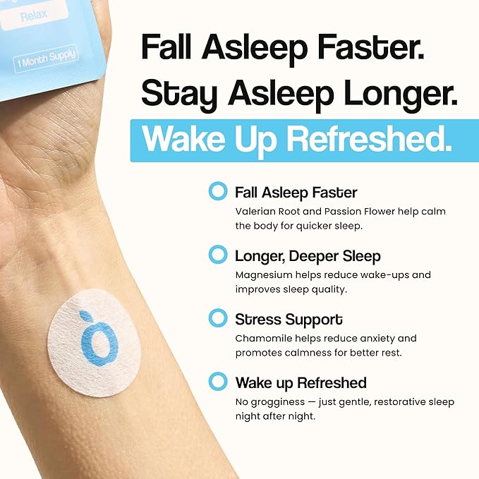 Natural DEEP Sleep Patches for Adults | 5X Extra Strength Sleep Patch: 8-Hour Time-Release Formula | Sleepy Stickers with Ashwagandha, Magnesium, Passionflower, Valerian Root, Lemon Balm & Chamomile
