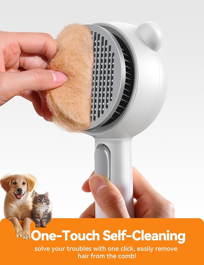 Cat Steam Brush, Brushes for Indoor Cats with Release Button, Dual Speed Spray USB Rechargeable Grooming Supplies, Cat Brush for Shedding Suitable for All Long-haired and Short-haired Pets