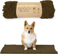 My Doggy Place Medium Microfiber Dog Mat, 31" x 20", Brown, Absorbent and Quick-Drying, Non-Slip Rubber Backed, Machine Washable