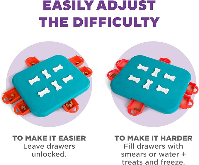 Outward Hound by Nina Ottosson Dog Casino Treat Puzzle Enrichment Toy, Level 3 Advanced, Turquoise