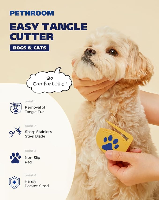 Healing Slicker Brush & Matt Splitter – Gentle Detangling & Shedding Control for Dogs & Cats, 306 Bristles, One-Touch Hair Removal & Safe Dematting Blade for Tangle-Free Grooming