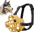 Dog Muzzle for Large Dogs, Breathable Basket Muzzles for Small, Medium and X-Large Aggressive Dog, Allows Panting Drinking, Suitable for Grooming Trimming Training (6, Luminous Orange)