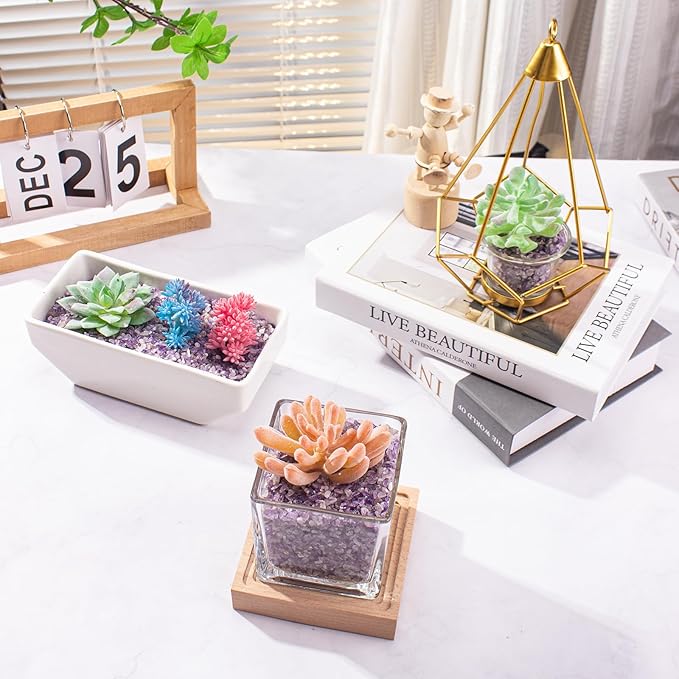 0.5 Lb/230g Amethyst Crystal Chips Bulk Tumbled Crushed Stones 3-5mm, Natural Crushed Crystal Quartz Healing Stones Rocks for Vases Filler, Aquarium Gravel Rocks, Succulent Plants Decor
