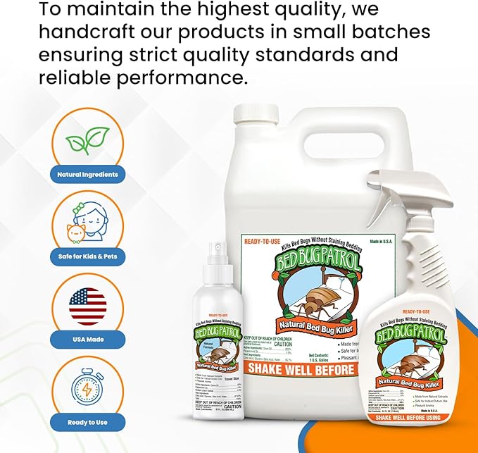 Natural Bed Bug Killer – 3 Pack (3oz Each) Travel Spray – Non-Toxic, TSA Safe, Child & Pet Friendly Formula for Airbnb, Luggage, Hotels, Rideshare, and Work Trips
