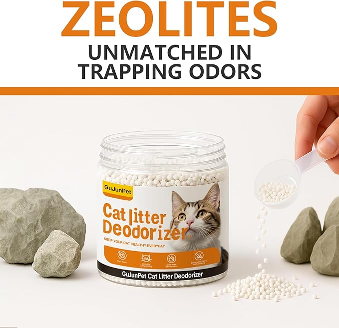 Cat Litter Deodorizer - Advanced Fragrance-Free Odor Control for Sensitive Cats - Reduces Scooping, Extends Litter Use - Hypoallergenic Formula Ideal for Multi-Cat Homes