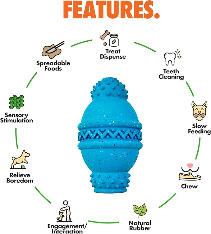 Max Fusion with Nike Grind, Arlee Cannon Treat Dispensing Dog Toy, Durable Dog Treat Toy, M