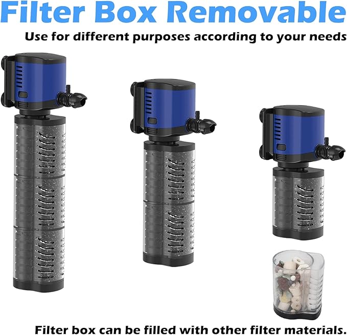 TARARIUM Aquarium Filter Powerful 660GPH for 100-300 Gallon Large Fish Tank Small Pond Fountain, Wave-Maker Submersible Water Pump Turtle Tank Filter for Saltwater & Freshwater System