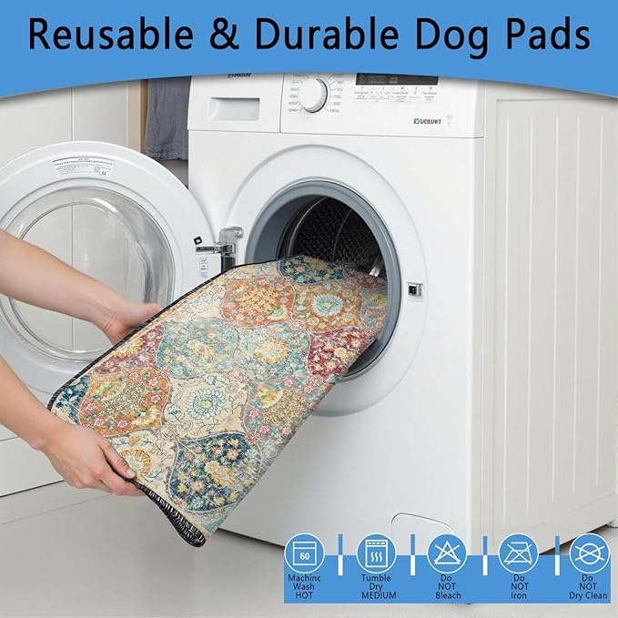 Washable Pee Pads for Dogs 2 Pack, Absorbent Reusable Puppy Pads Waterproof, Leakproof & Non-Slip Whelping Pad, Potty Training Pads for Dogs Playpen Mat 48x48