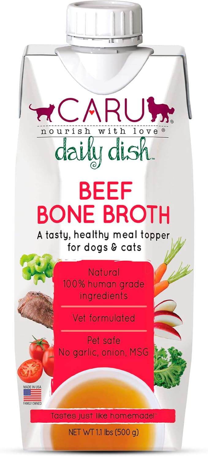 CARU Daily Dish Beef Broth Meal Topper for Dogs and Cats - 1.1 lbs.