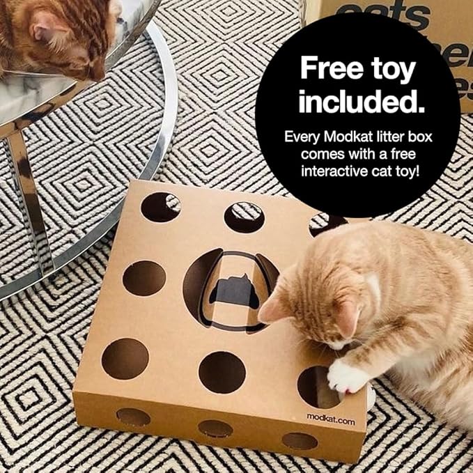 Modkat® Flip Litter Box, Front-Entry, Full Height Seamless Base, Reusable Litter Liner, Sifting Litter Scoop, 2X Bamboo Charcoal Filters