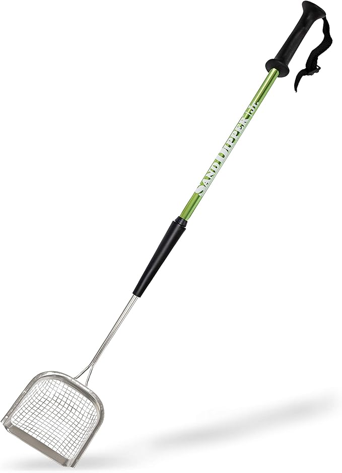Sand Dipper Metal Cat Litter Scoop – Long Handle Cat Poop Scooper for Litter Box (27”), Heavy-Duty Stainless Steel Kitty Litter Scoop (Junior)