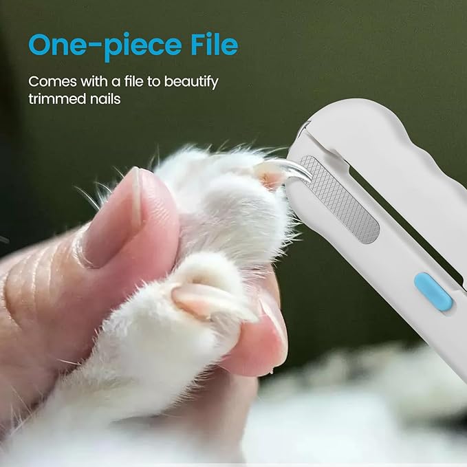 Cat Dog Pet Nail Clippers with Light, Llluminates Cat Dog Nails or Bloodline,Safety Pet Nail Clipper for Dogs, Cats, Rabbits Sharp No Nail Splitting
