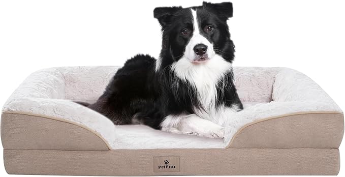 Orthopedic Dog Bed for Large Dogs - Big Washable Dog Sofa Beds Large, Supportive Foam Pet Couch Bed with Removable Washable Cover, Waterproof Lining and Nonskid Bottom