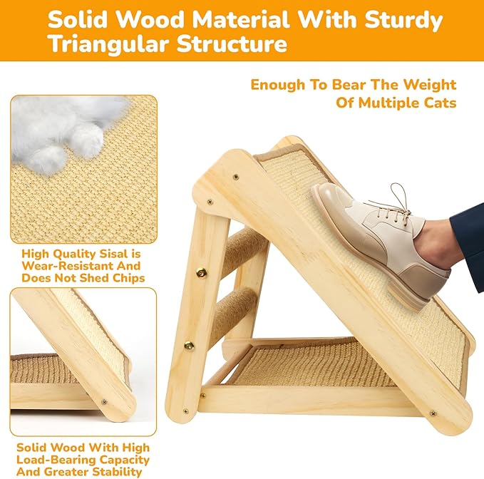 Cat Sisal Scratching Ramp Cats Scratching Post Kitten Scratcher Ramp Sisal Scratcher Posts for Indoor with Cat Teaser