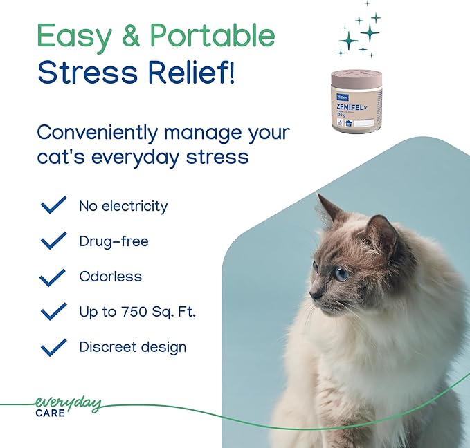 Virbac Zenifel Gel Diffuser for Managing Stress-Related Behaviors in Kittens & Cats - No Electricity Needed - Lasts Up to 2 Months - 1 Diffuser