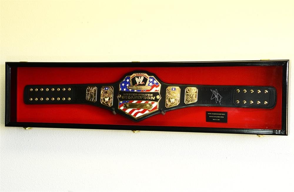 WWE WWF UFC Wrestling Championship Adult Size Belt Display CASE Frame Cabinet Box 54"