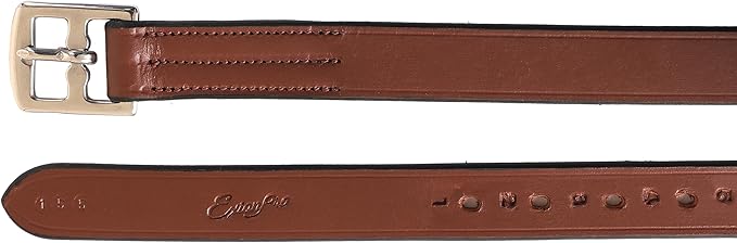 Exion Pre-Stretched Leather Stirrup Leathers for English Saddles | Premium Vegetable-Tanned Non-Stretch Stirrups for Jumping, Dressage & Schooling | 18-Hole Numbered Adjustment & SS Buckles