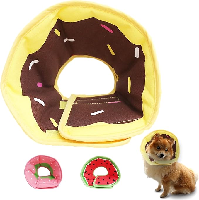 Soft Dog Cone, Lightweight Elizabethan Collar for Dogs, Adjustable Soft Cones for Dogs/Cats to Stop Licking After Surgery, Cute Donut Cone of Shame Alternatives for Pets (Large)
