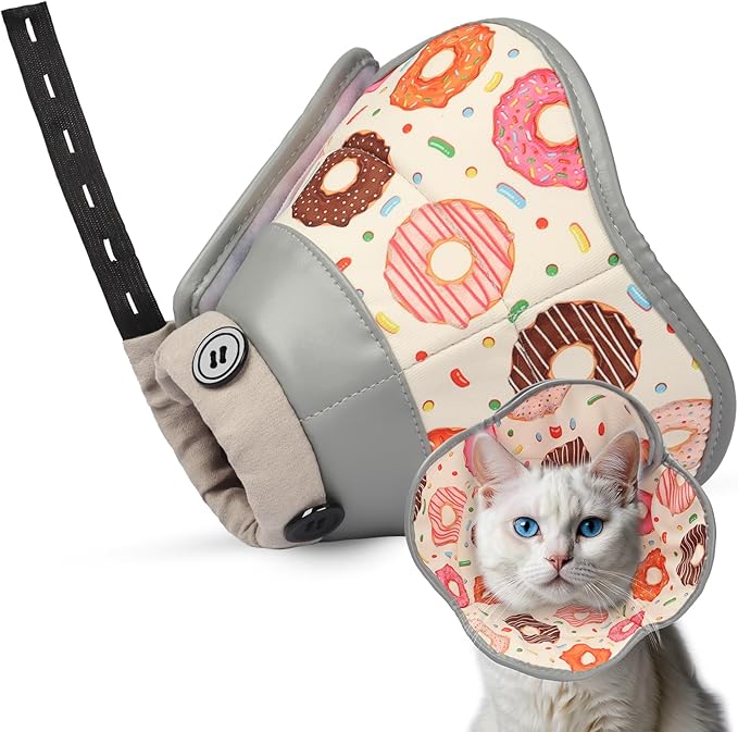 Cat Cone Collar Soft for Wound Healing, Foldable Neck Recovery Cone Anti Licking, Small Adjustable Surgery Cat Head Cone Alternative for Kittens(Size: S)