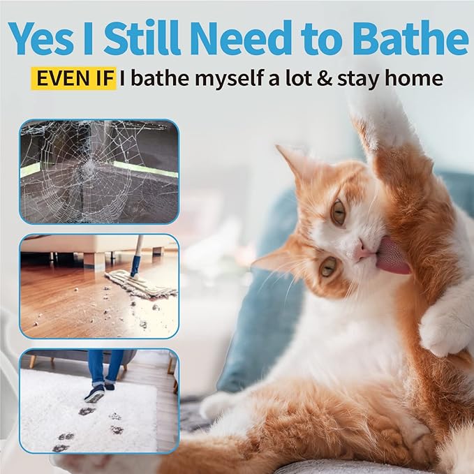 Mooncat Sphynx Cat Waterless Shampoo, Vet Approved No-Rinse Foam for Oily, Sensitive Skin & Wrinkles - Gentle, Hypoallergenic Formula for Hairless Cats, Deep Cleans & Moisturizes