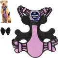 Dog Harness, Adjustable Reflective Dog Vest No Pull Dog Harness with Badge and Bow Tie for Puppy Small Medium Large Dogs