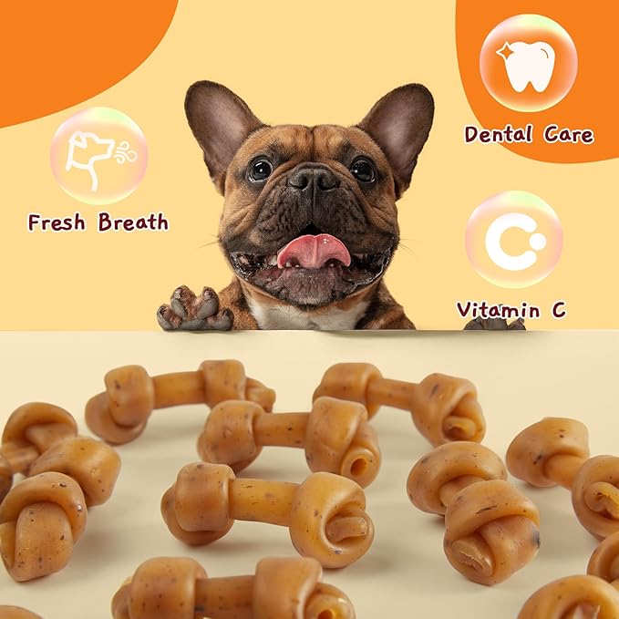 Jungle Calling Peanut Butter Dog Treats, Dental Puppy Chews, Rawhide-Free Bones for Small Dogs, 2.5''