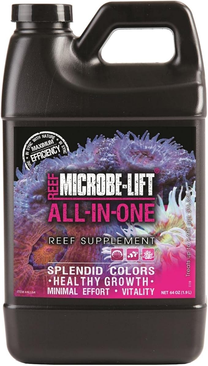 MICROBE-LIFT All-in-One Master Reef Supplement for Reef Environment Maintenance and Healthy Growth of Fish Tank Plants, 64oz
