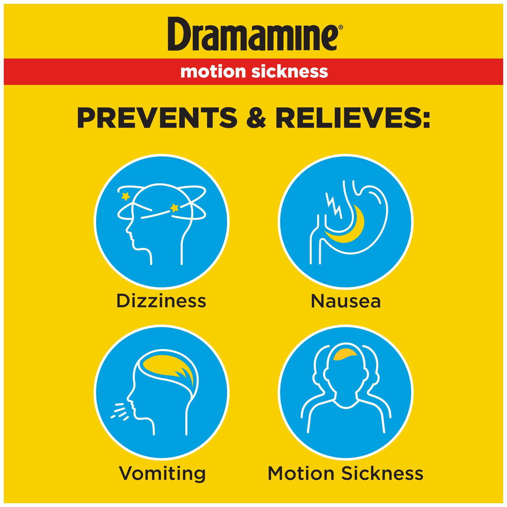 Dramamine Motion Sickness Original, for Nausea Relief During Travel, 36 Count