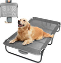 Dog Elevated Bed Foldable Portable Raised Bed Camping cot Outdoor Summer Dog Bed (Large, Grey-Textilene)