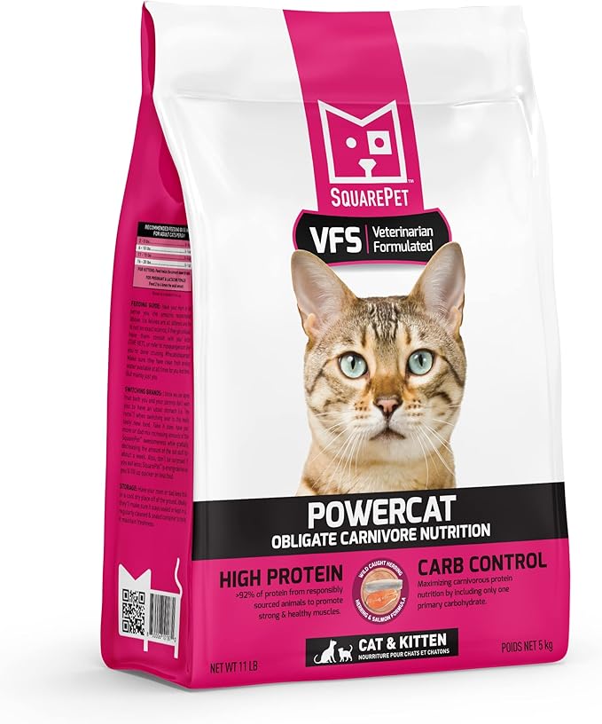 VFS® Powercat™ Herring & Salmon Feline, High Meat, Ultra Low Carbohydrate Diet (11lbs)
