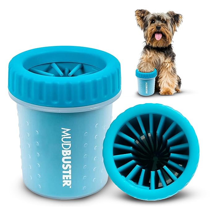 Dexas MudBuster Portable Dog Paw Cleaner - Premium Quality, Blue, Small Size for Pet Supplies and Accessories