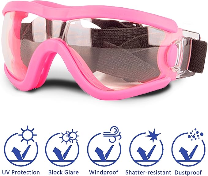 Small Dog Sunglasses with Adjustable Strap UV Protection, Winproof Puppy Sunglasses, Suitable for Dogs Eyes Protection，Soft Dog Goggles
