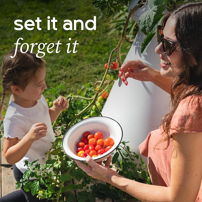 Farmstand Starter Kit + 36 Seedling Credits | Large Hydroponic Growing System Kit | Self-Watering Outdoor Vertical Garden Planter Tower | 6ft 1in | Made in USA