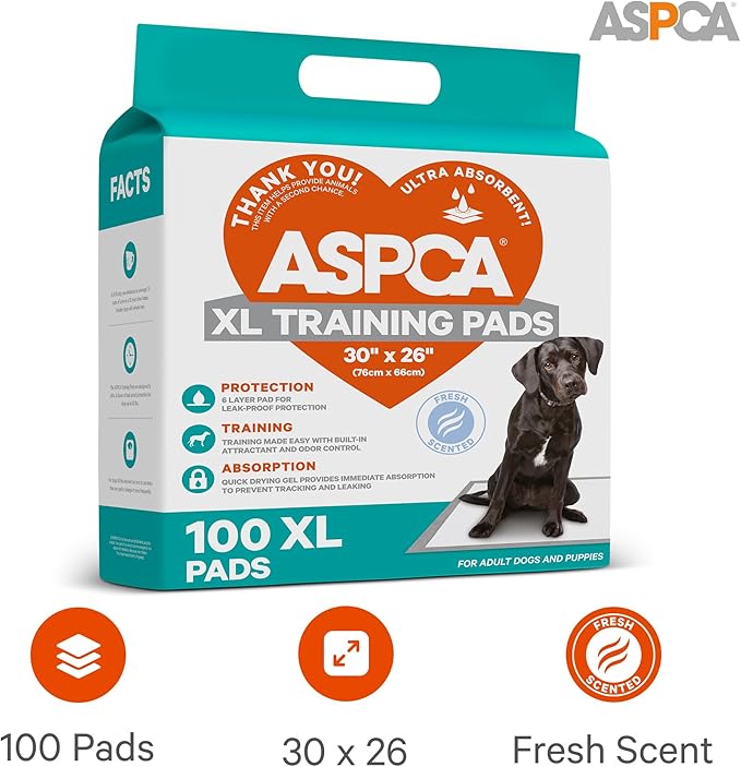 Puppy Pads: 100 Count Dog Pee Pads with Odor Control, 26x30 XL for Indoor/Outdoor Use