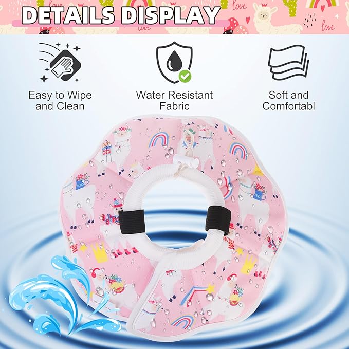 KOOLTAIL Cat Cone Collar, Adjustable Soft Comfortable Cat Recovery Collar to Stop Licking, Foldable Donut Water Resistant Pet Cone for Small Large Cats Kittens After Surgery Alpaca M