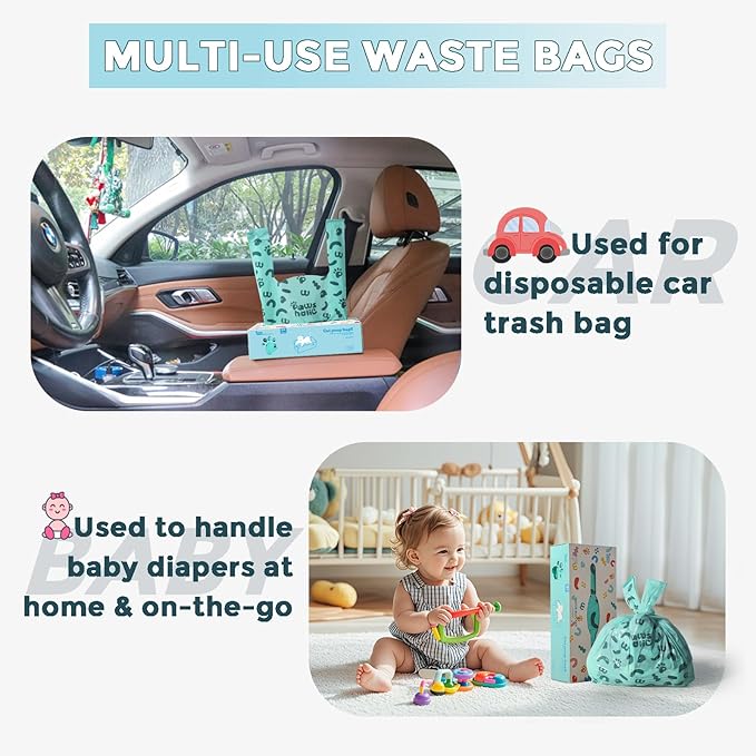 Poop Bags for Dog and Cat - Biodegradable 100% Leak-Proof Pet Waste Bags with Handle, 360 Count, Cornstarch Based Extra Thick, for Dog Poop and Cat Litter Disposal (Unscented)