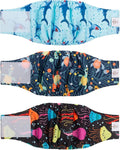 CuteBone Dog Diapers Male Washable Belly Band for Male Dogs Wraps 3pcs a Pack DM28S