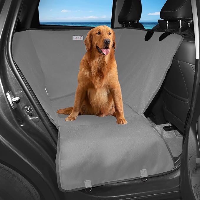 njnj Dog Car Seat Cover for Back Seat - Waterproof Dog Half Hammock for Cars,Scratchproof Pet Backseat Protector,Perdurable,Non-Slip Booster Seat for Small,Medium and Large Dogs