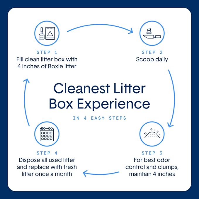 Boxie® Unscented 30 Day Natural Odor Control Cat Litter, 6.5lb Lightweight Plant Based Kitty Litter