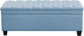 51" Fabric Storage Ottoman Bench, Upholstered Rectangle End of Bed Storage Ottoman Tufted Living Room Bedroom Bench with Safety Hinge, Solid Wood Legs, Loads 500 lb(Light Blue)