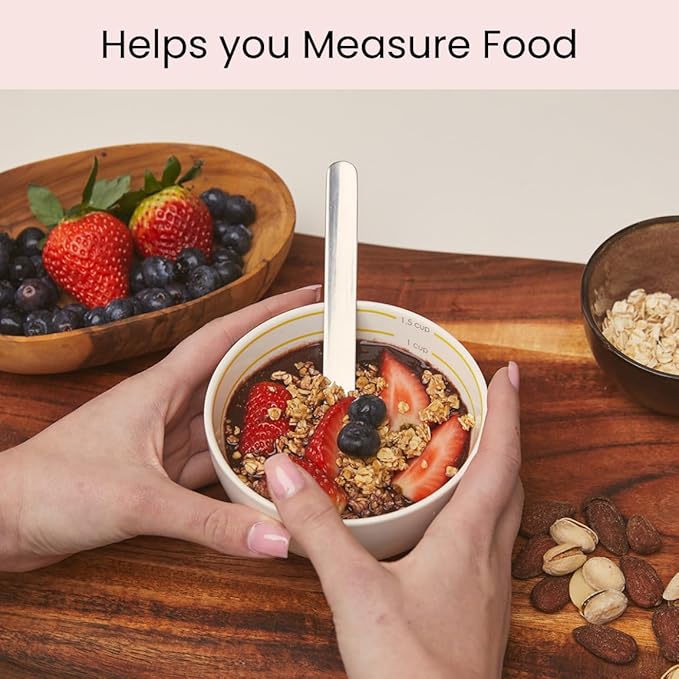 Uba Portion Control Bowl (Porcelain) for Measuring, Bariatric Diet, Diabetes & Healthy Eating (2 Pack)