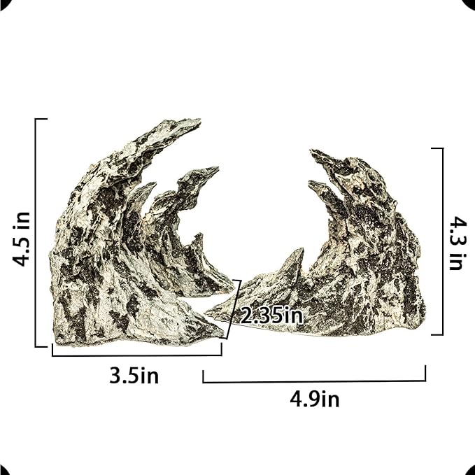 Novelsite Fish Tank Decor- Jagged Canyon Rock Formation ，Made of Solid Sandstone，Suitable for a Variety of Fish Tank Scenes, DIY Planting Moss, Safe and Non-Toxic