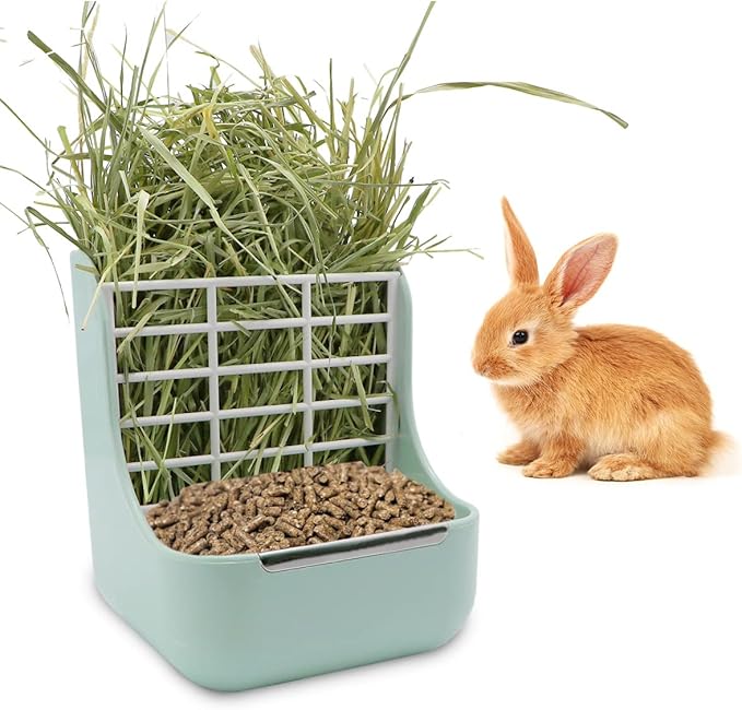 Litewoo Rabbit Hay Feeder Food Bowl Feeding Rack for Small Animal Guinea Pig Chinchilla Bunny Cage Accessories