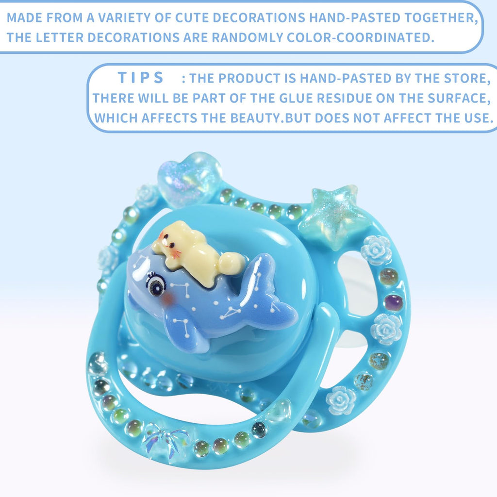 CutiePlusU Large Size Pacifier DIY Handmade Big Shield- White