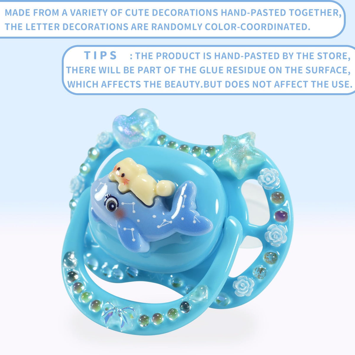 CutiePlusU Large Size Pacifier DIY Handmade Big Shield- White