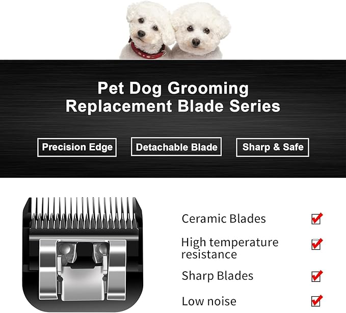 5F Blades Dog Grooming Blades Compatible with Andis/Oster A5/Wahl KM-10 Series Dog Clippers,Detachable Clipper Replacement Blade,Black(5FC/3PCS)