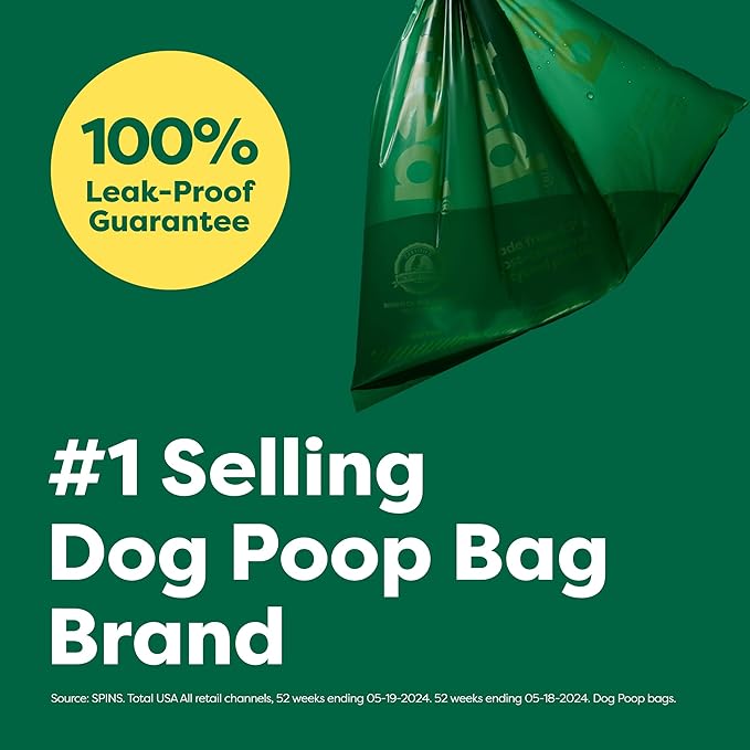 Earth Rated Poop Bags for Dogs, Guaranteed Leak Proof and Extra Thick Waste Bag Refill Rolls, Unscented, 270 Count
