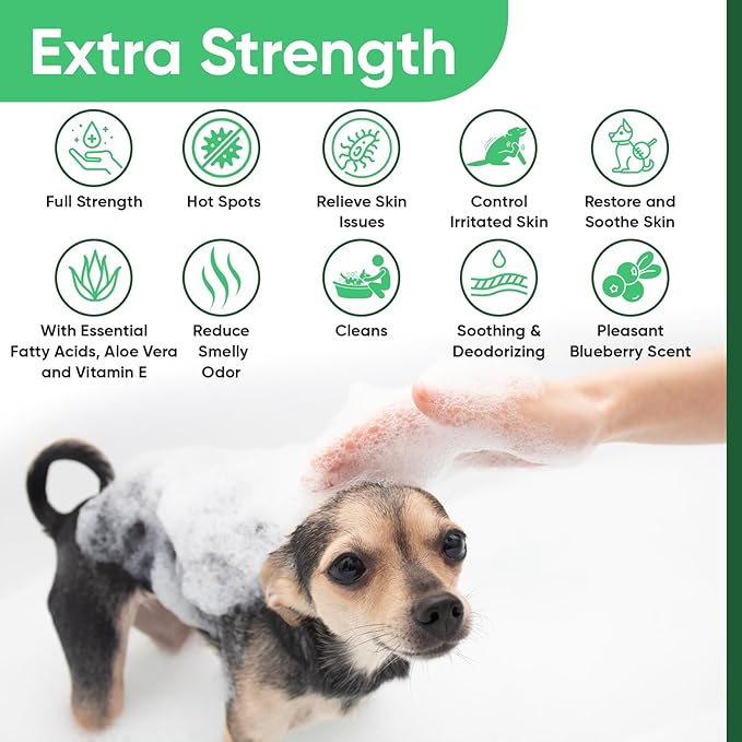 Truseb Topical Chlorhexidine 4% Shampoo for Dogs, Cats & Horses (12 oz)- with Aloe for Cleansing (Chlorhexidine 4% Shampoo, 12 oz)