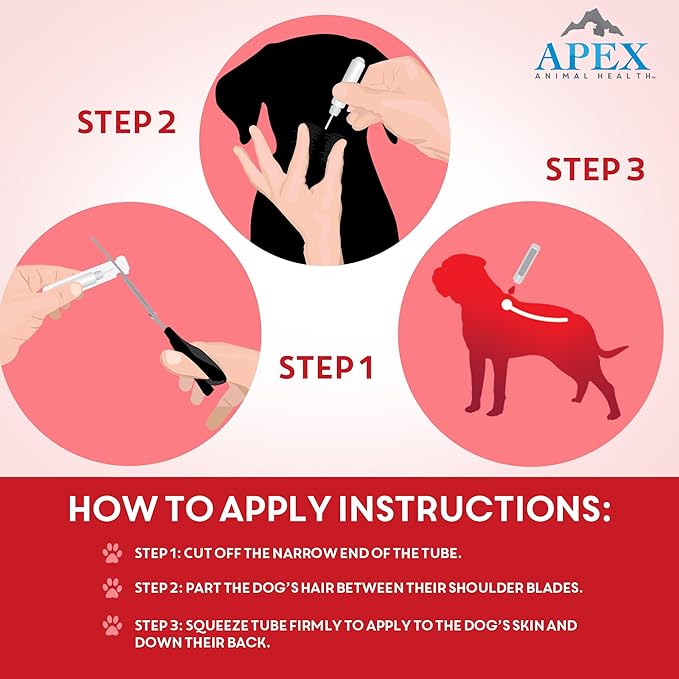 Apex Plus Flea and Tick Prevention for X-Large Dogs (89-132 lbs) | 6-Month Supply | Waterproof, 24-Hour Activation, 30-Day Protection