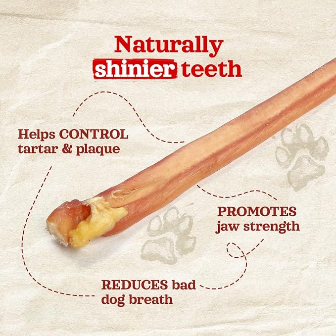 Natural Farm Odor-Free Thin Bully Sticks (6”, 25-Pack) All-Natural Long-Lasting Dog Chews, 100% Beef Pizzle, Grass-Fed, Grain-Free, Protein for Muscle Development & Energy, Perfect for Medium Chewers